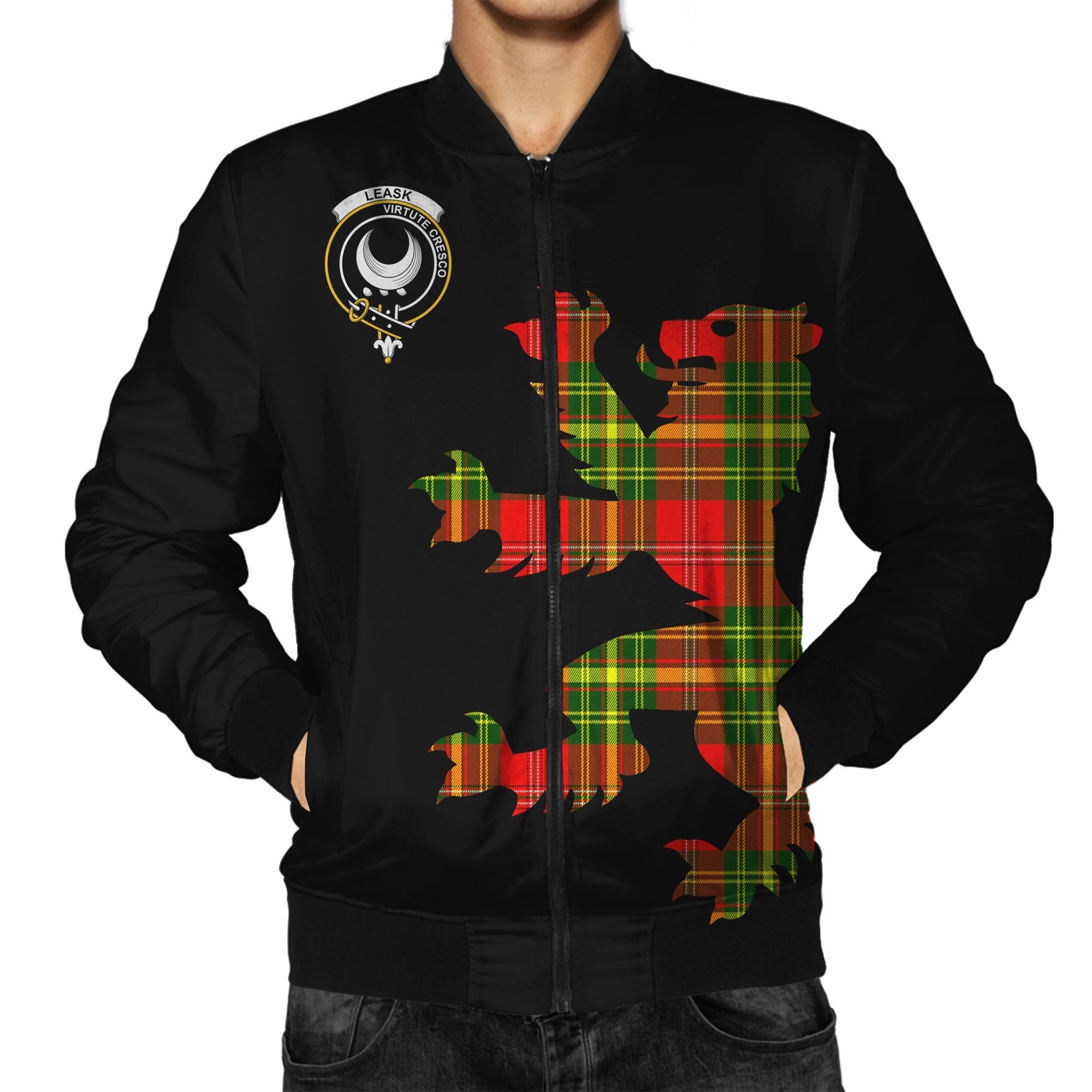 Leask Tartan Bomber Jacket Lion & Thistle