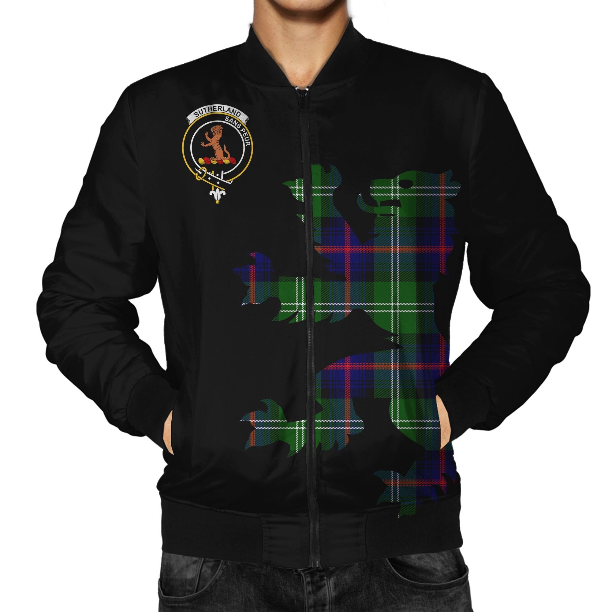 Sutherland II Tartan Bomber Jacket Lion & Thistle