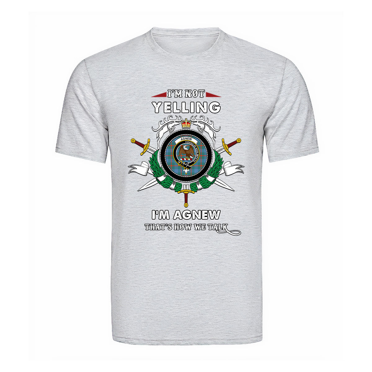 Agnew Tartan Crest T-shirt - I'm not yelling style