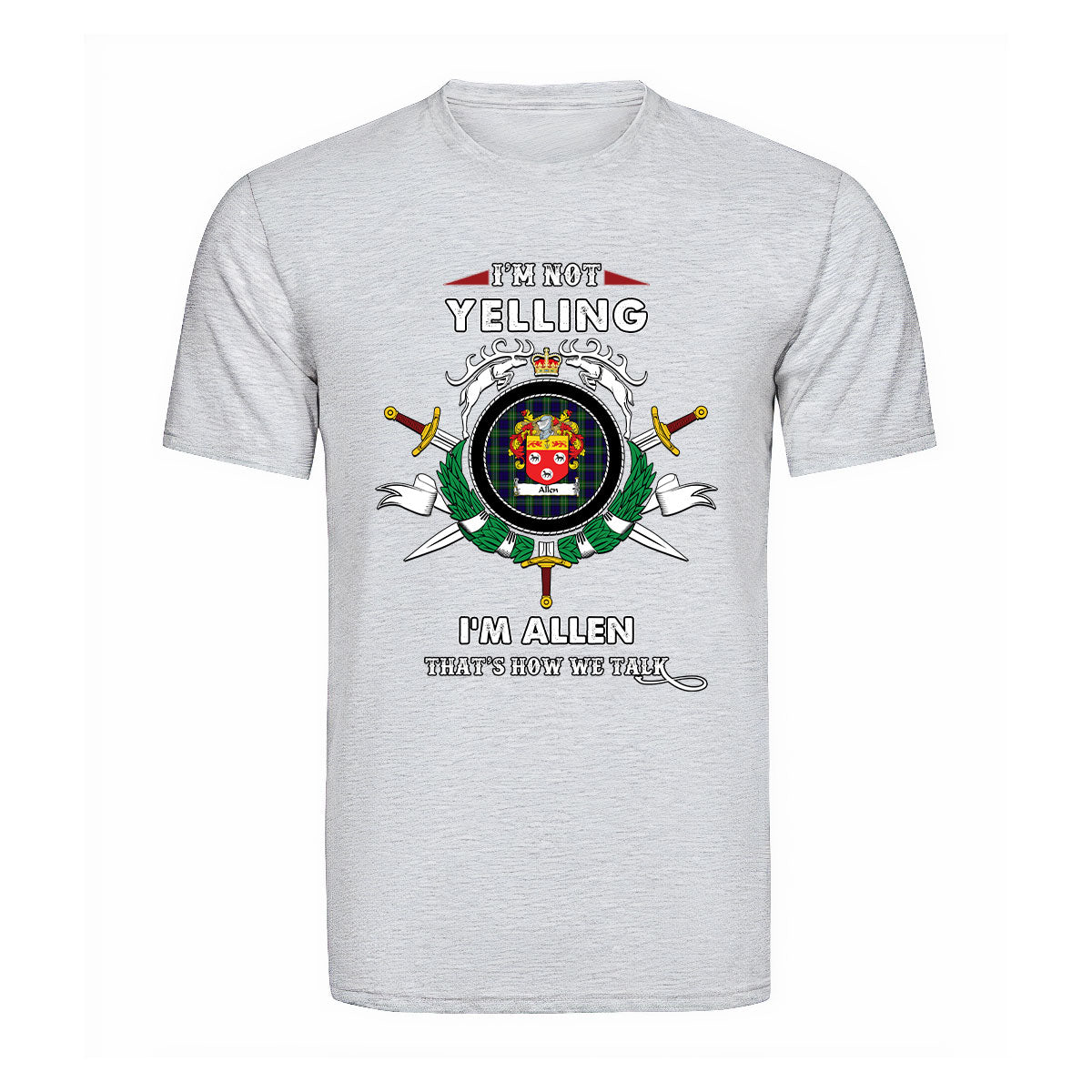 Allen Tartan Crest T-shirt - I'm not yelling style