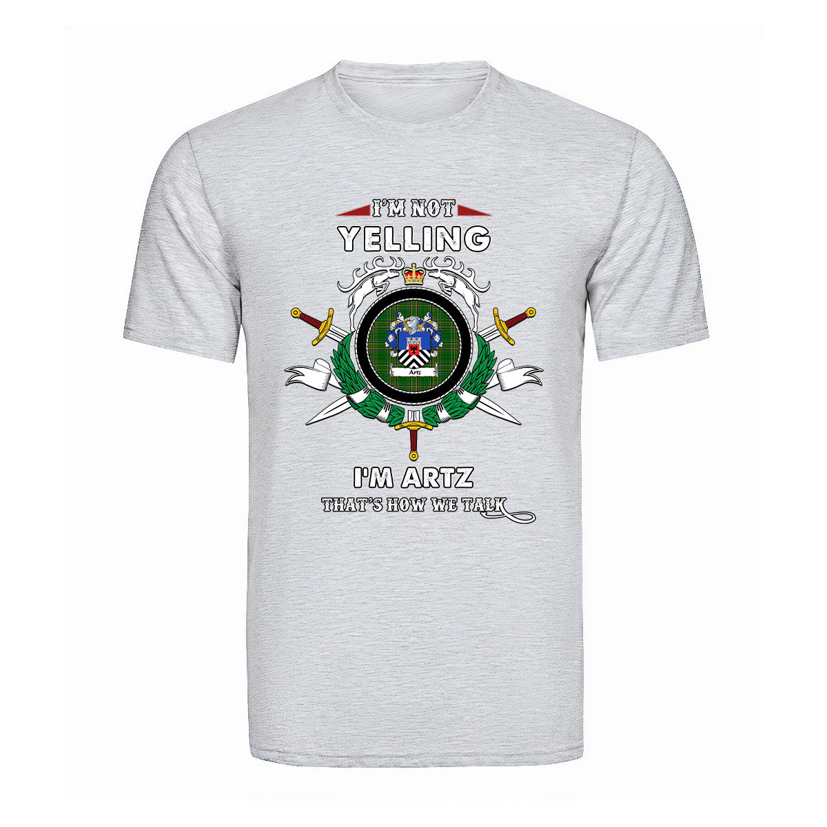 Artz Tartan Crest T-shirt - I'm not yelling style