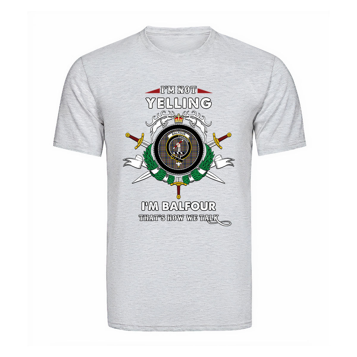 Balfour Tartan Crest T-shirt - I'm not yelling style