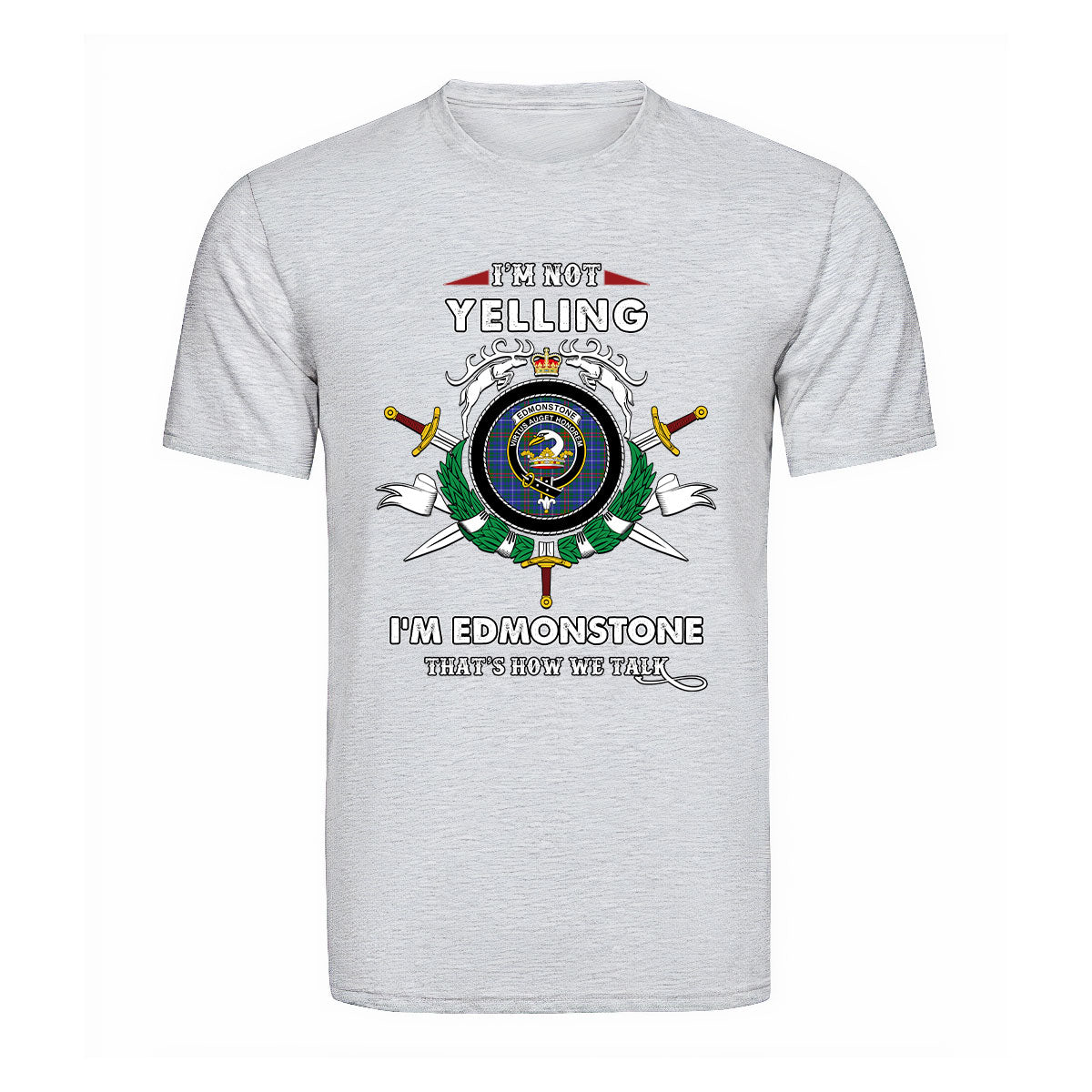 Edmonstone Tartan Crest T-shirt - I'm not yelling style