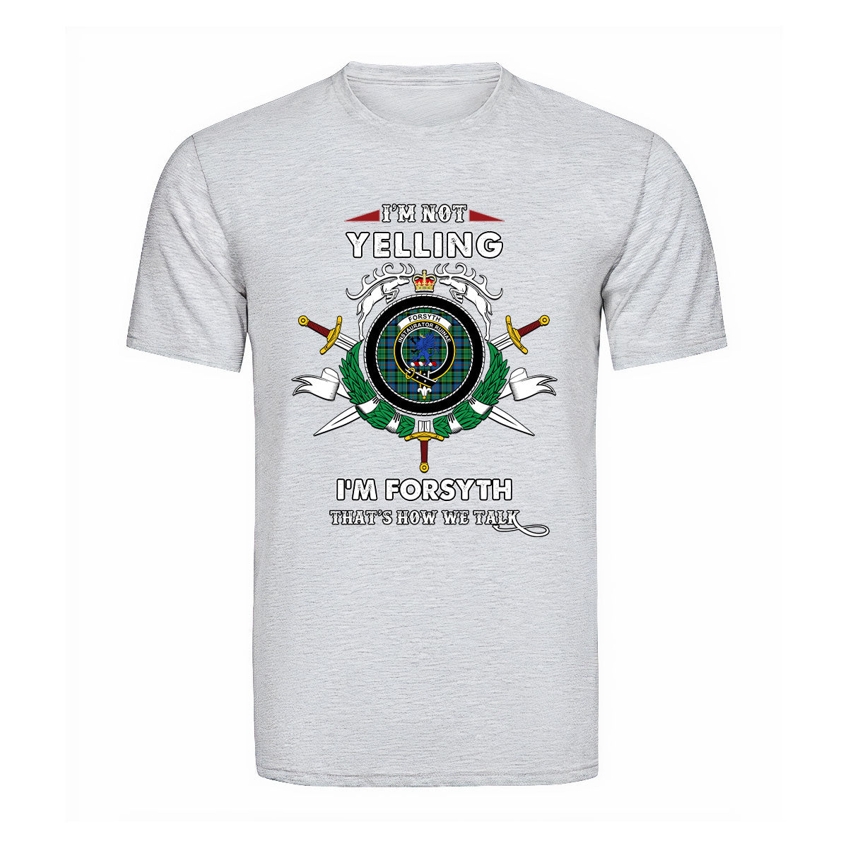 Forsyth Tartan Crest T-shirt - I'm not yelling style