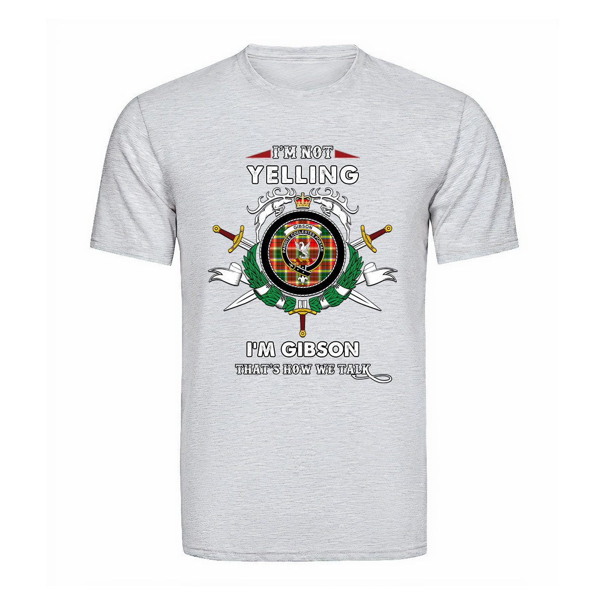 Gibson Tartan Crest T-shirt - I'm not yelling style