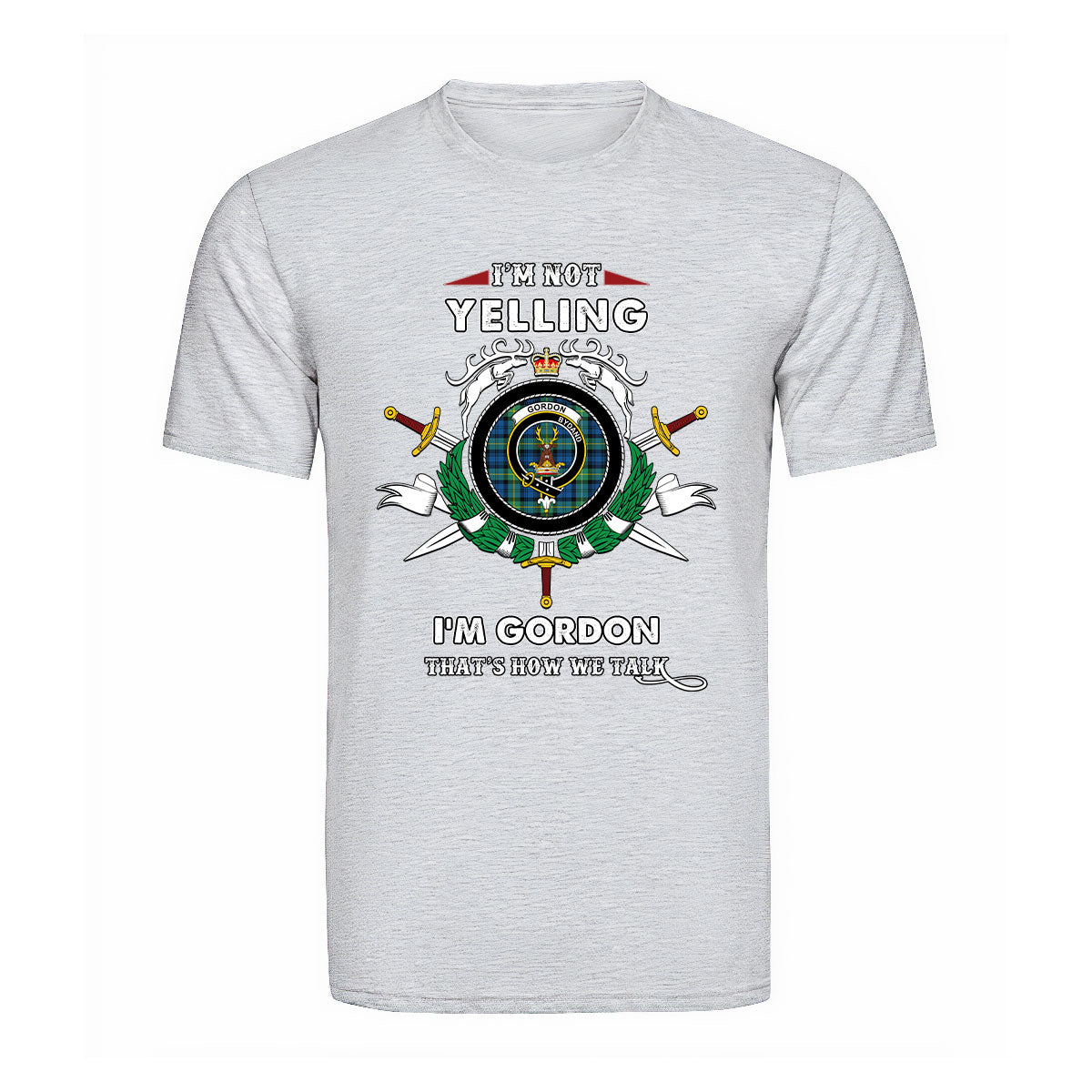 Gordon Tartan Crest T-shirt - I'm not yelling style