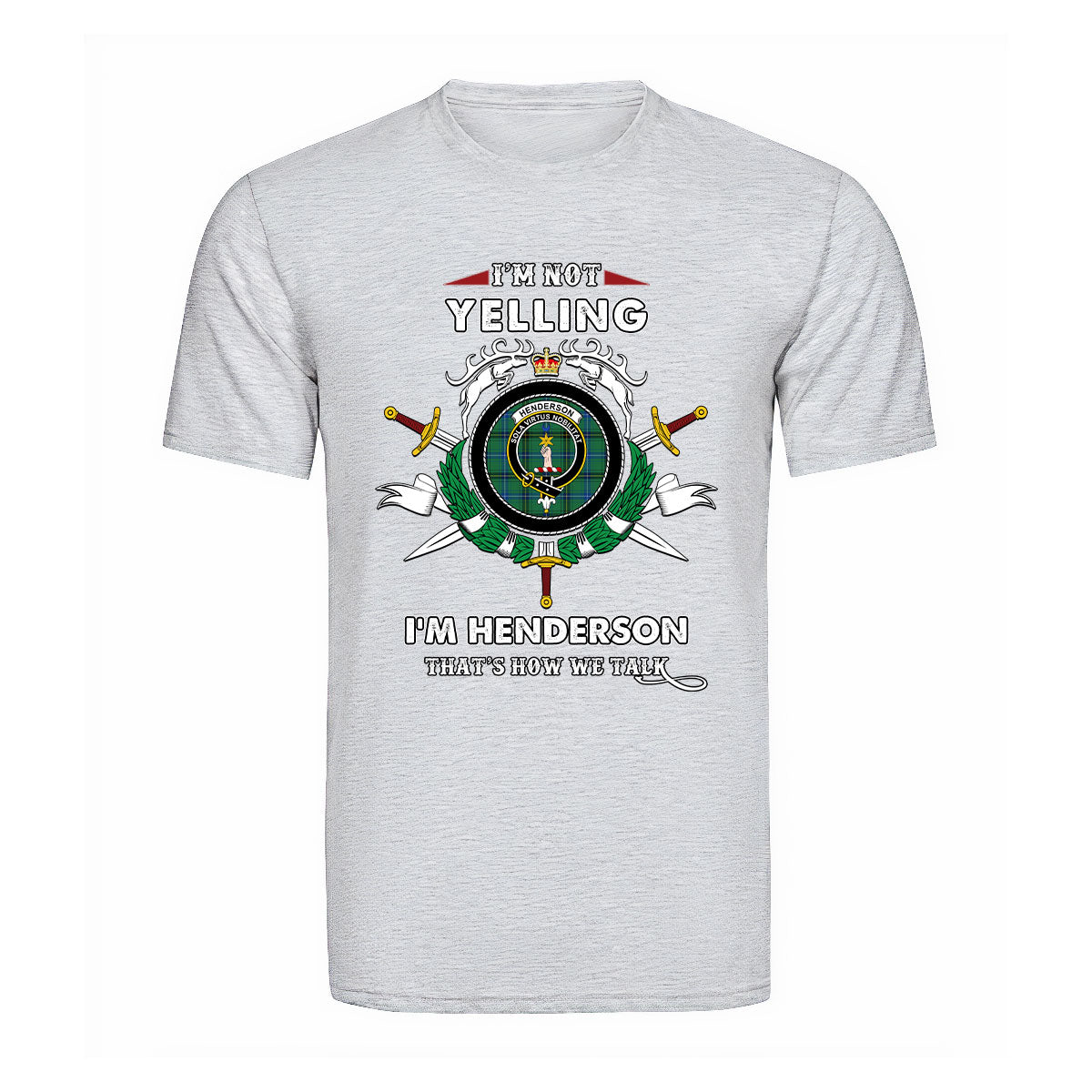 Henderson Tartan Crest T-shirt - I'm not yelling style