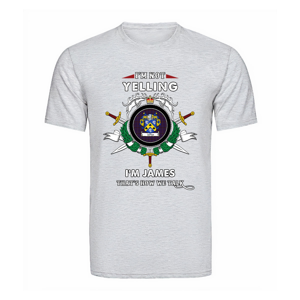 James Tartan Crest T-shirt - I'm not yelling style