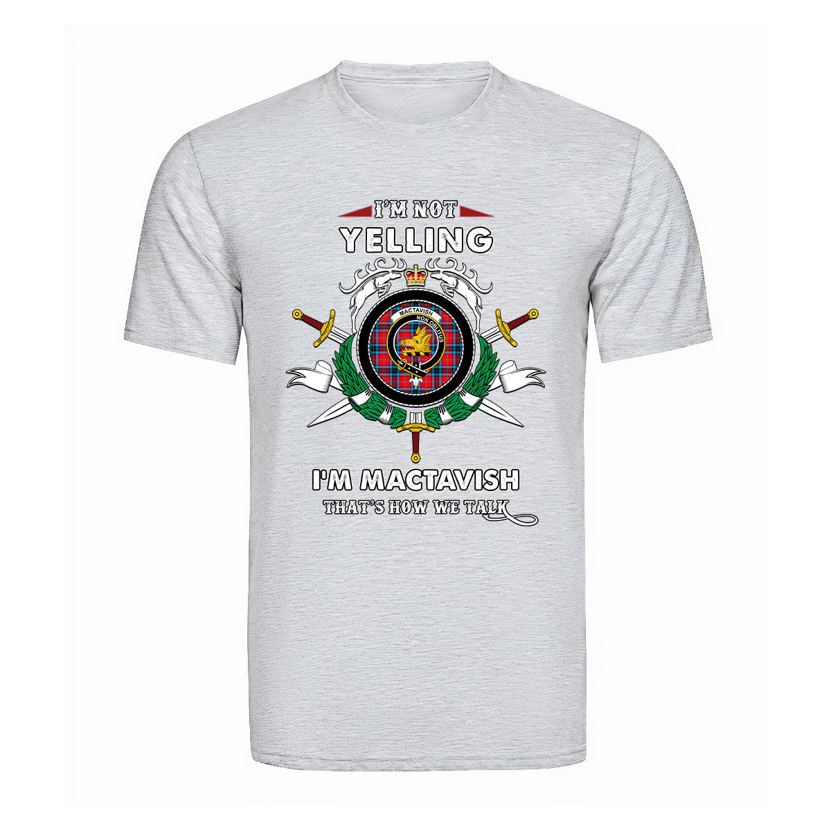 MacTavish Tartan Crest T-shirt - I'm not yelling style