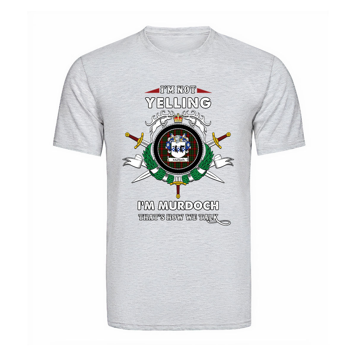 Murdoch Tartan Crest T-shirt - I'm not yelling style