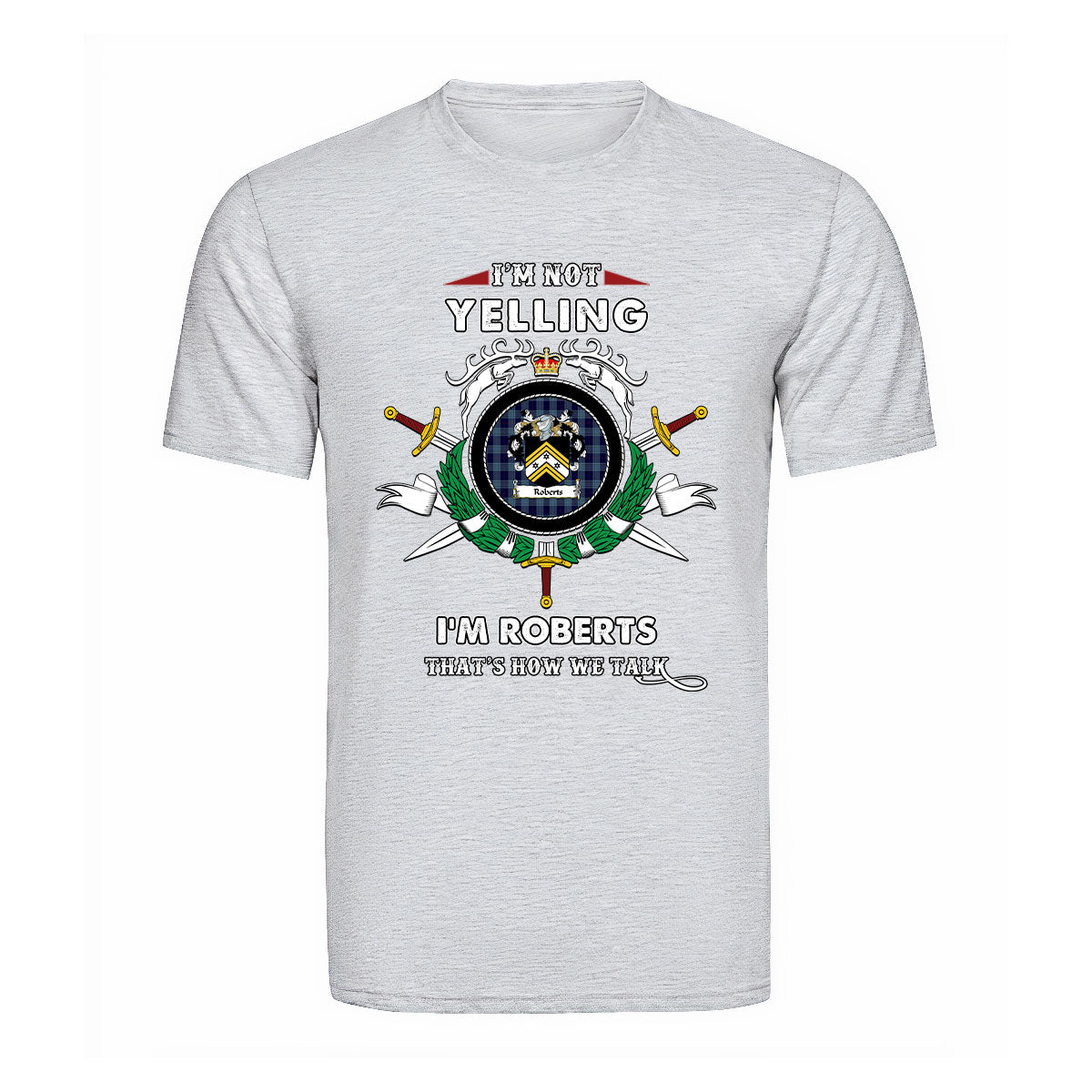 Roberts Tartan Crest T-shirt - I'm not yelling style