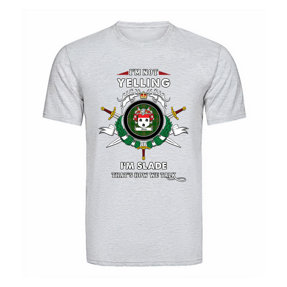 Slade Tartan Crest T-shirt - I'm not yelling style