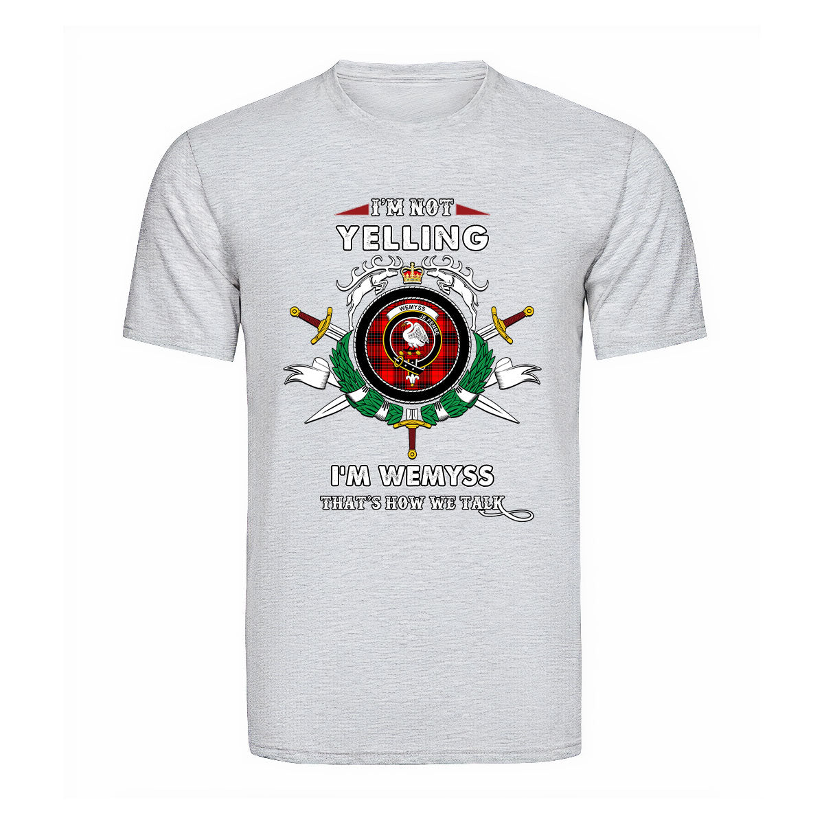 Wemyss Tartan Crest T-shirt - I'm not yelling style