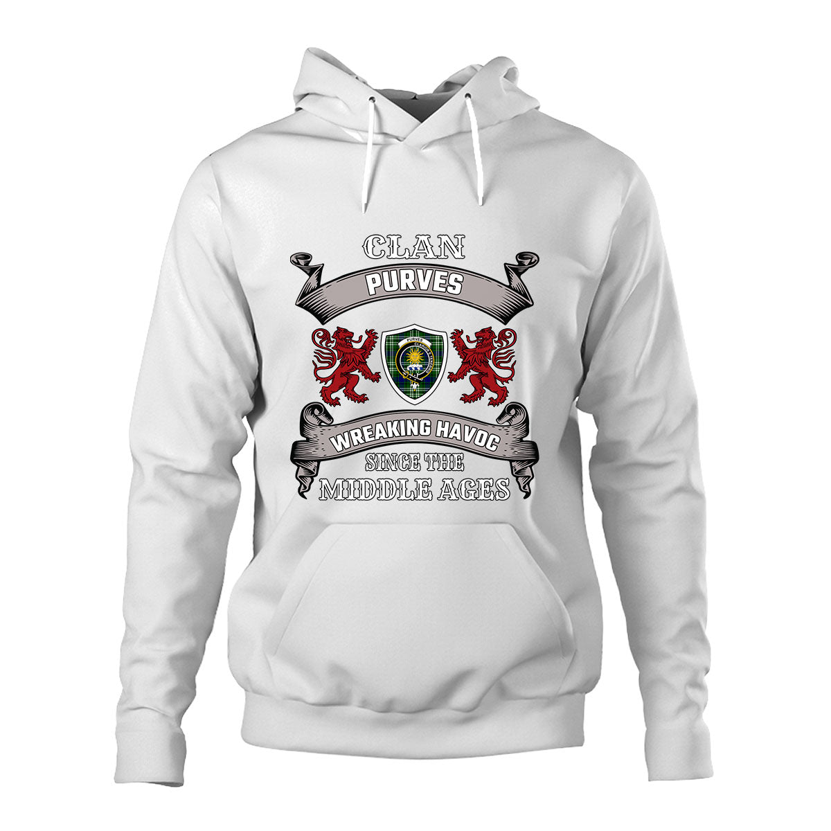 Purves Family Tartan - 2D Unisex Hoodie