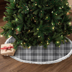 Douglas Grey Modern Tartan Christmas Tree Skirt