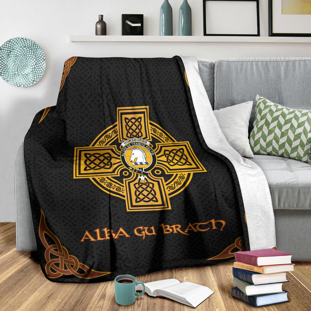 Horsburgh Crest Premium Blanket - Black Celtic Cross Style