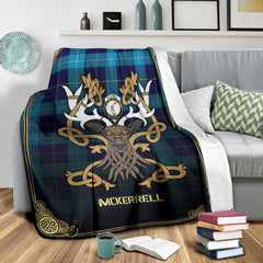 McKerrell Tartan Crest Premium Blanket - Celtic Stag style