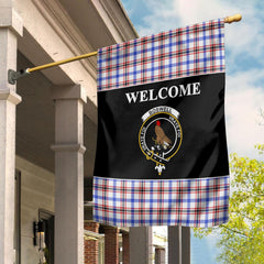 Boswell Tartan Crest Black Garden Flag