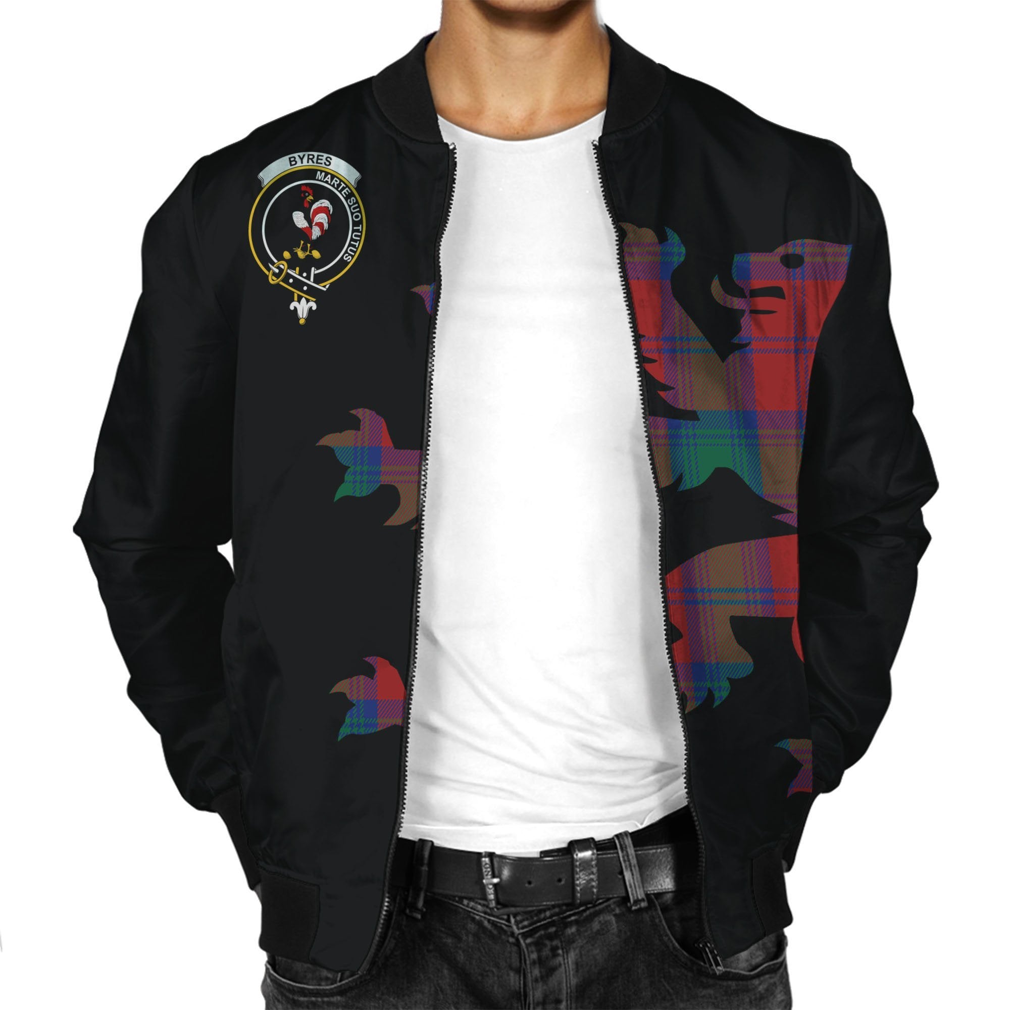 Byres Tartan Bomber Jacket Lion & Thistle