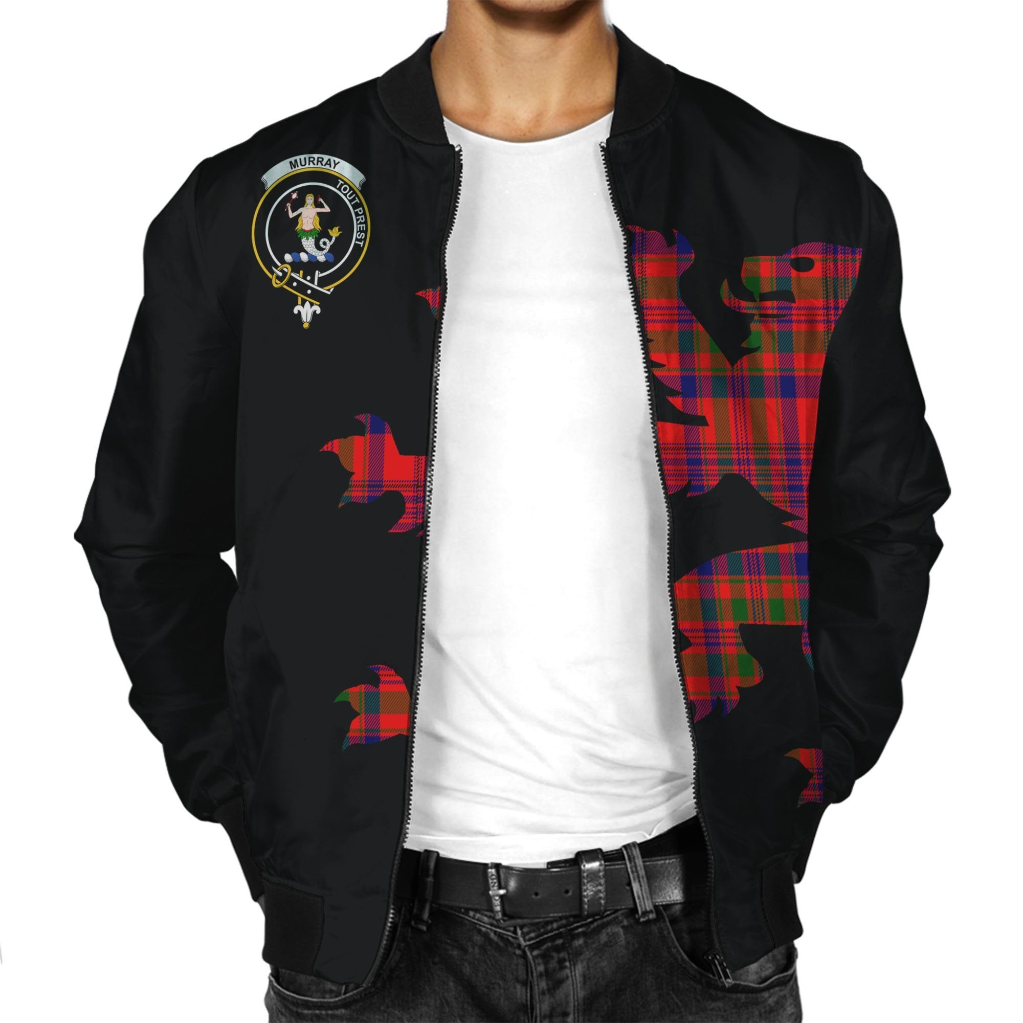 Murray (of Dysart) Tartan Bomber Jacket Lion & Thistle