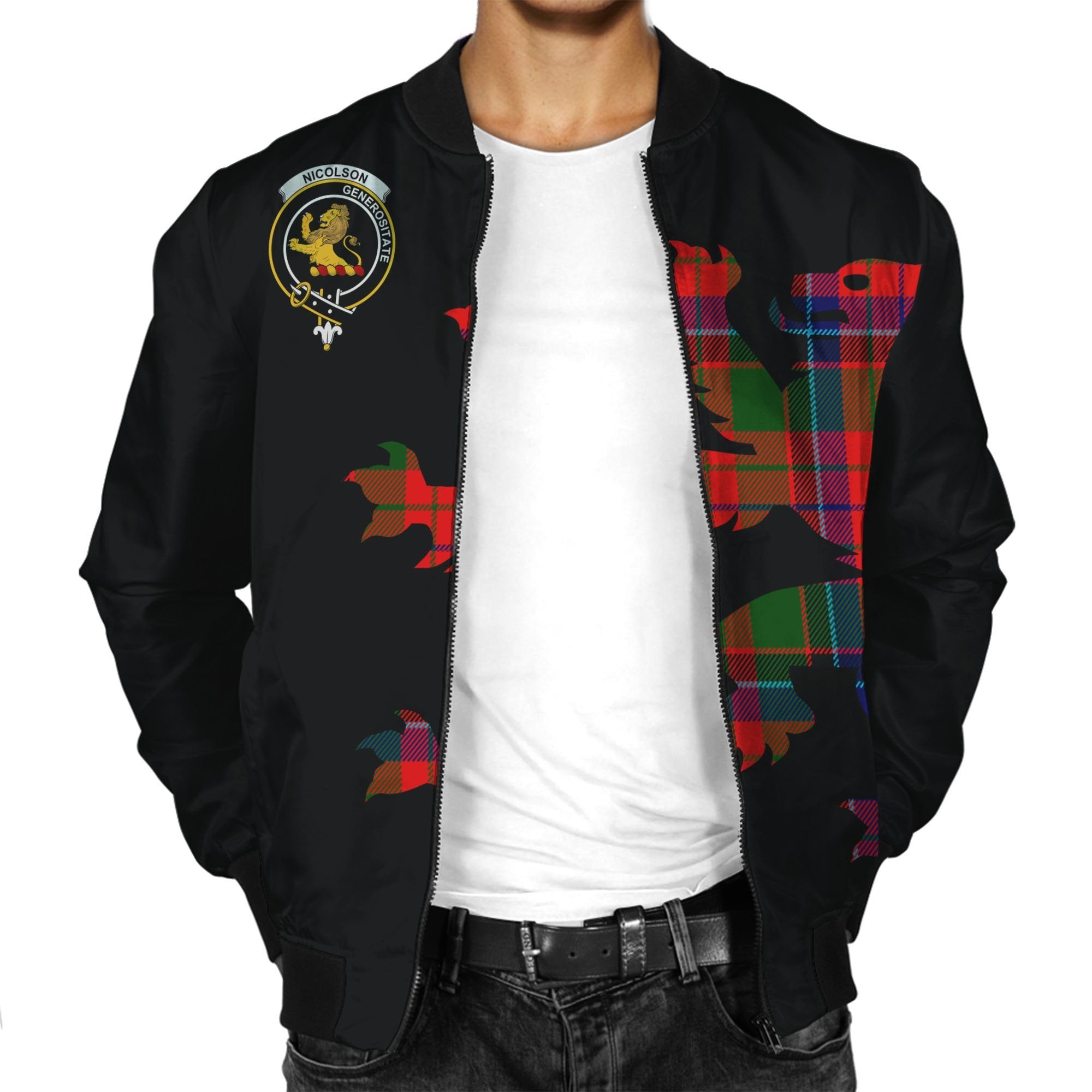 Nicolson Tartan Bomber Jacket Lion & Thistle