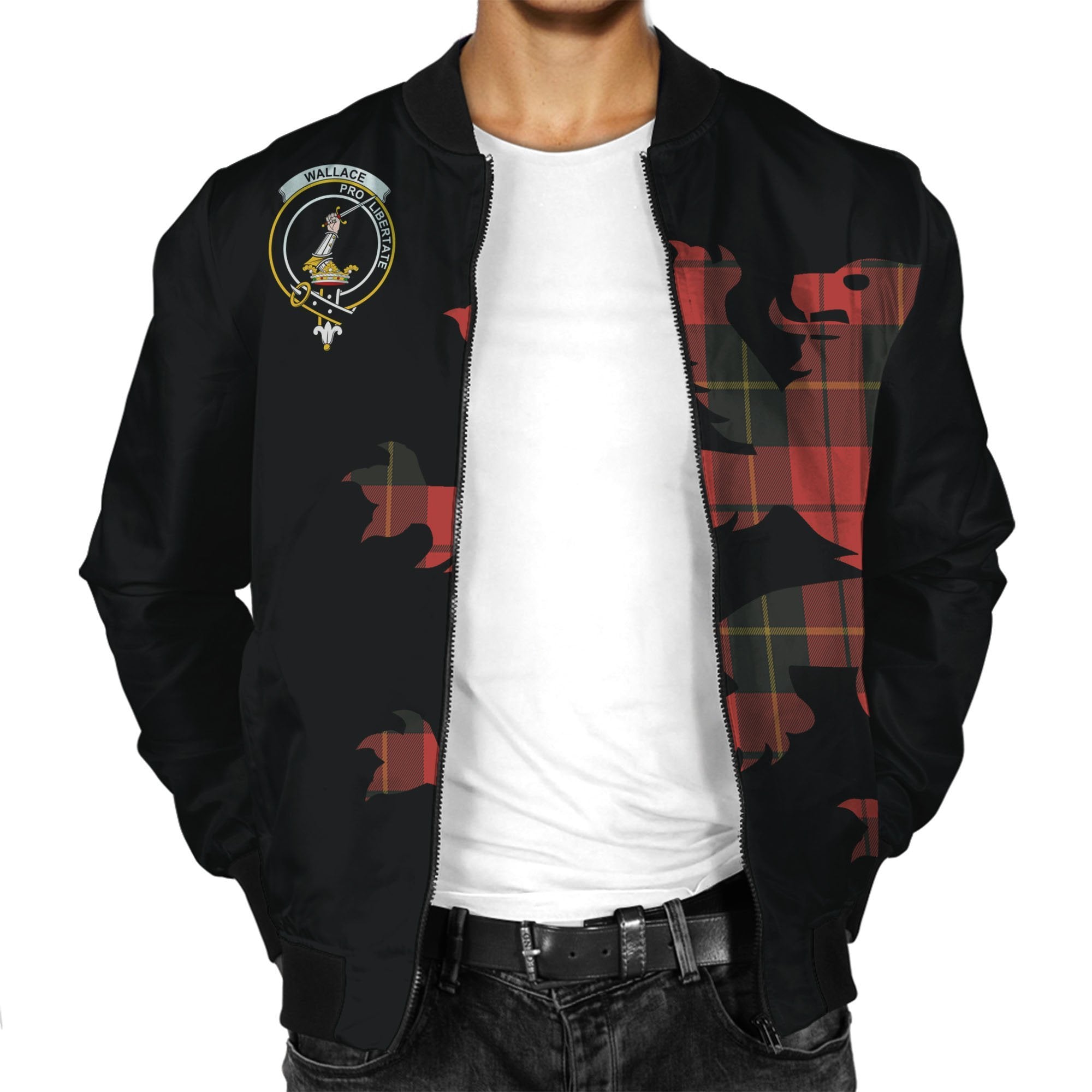 Wallace Tartan Bomber Jacket Lion & Thistle