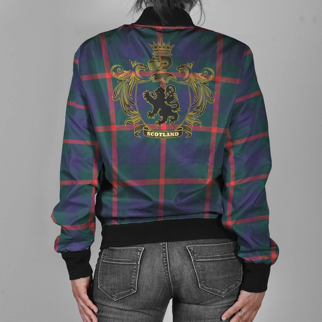 Agnew Family Modern Tartan Crest Bomber Jacket