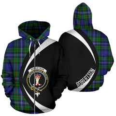 Robertson Hunting Modern Tartan Crest Zipper Hoodie - Circle Style