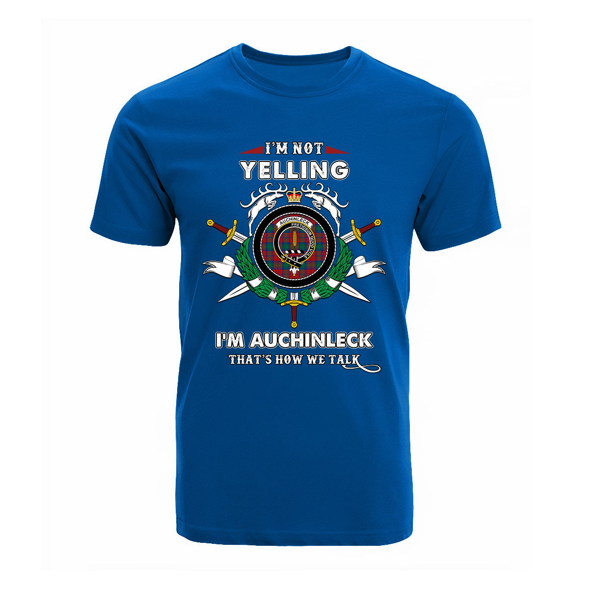 Auchinleck Tartan Crest T-shirt - I'm not yelling style