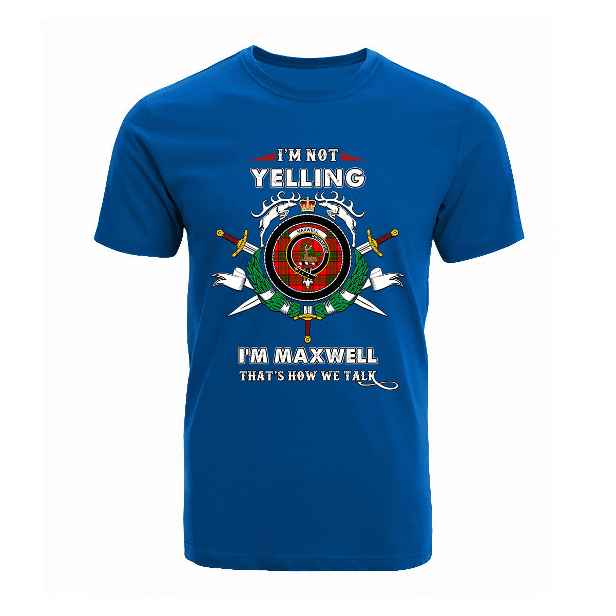 Maxwell Tartan Crest T-shirt - I'm not yelling style