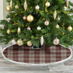 Cunningham Burgundy Dancers Tartan Christmas Tree Skirt