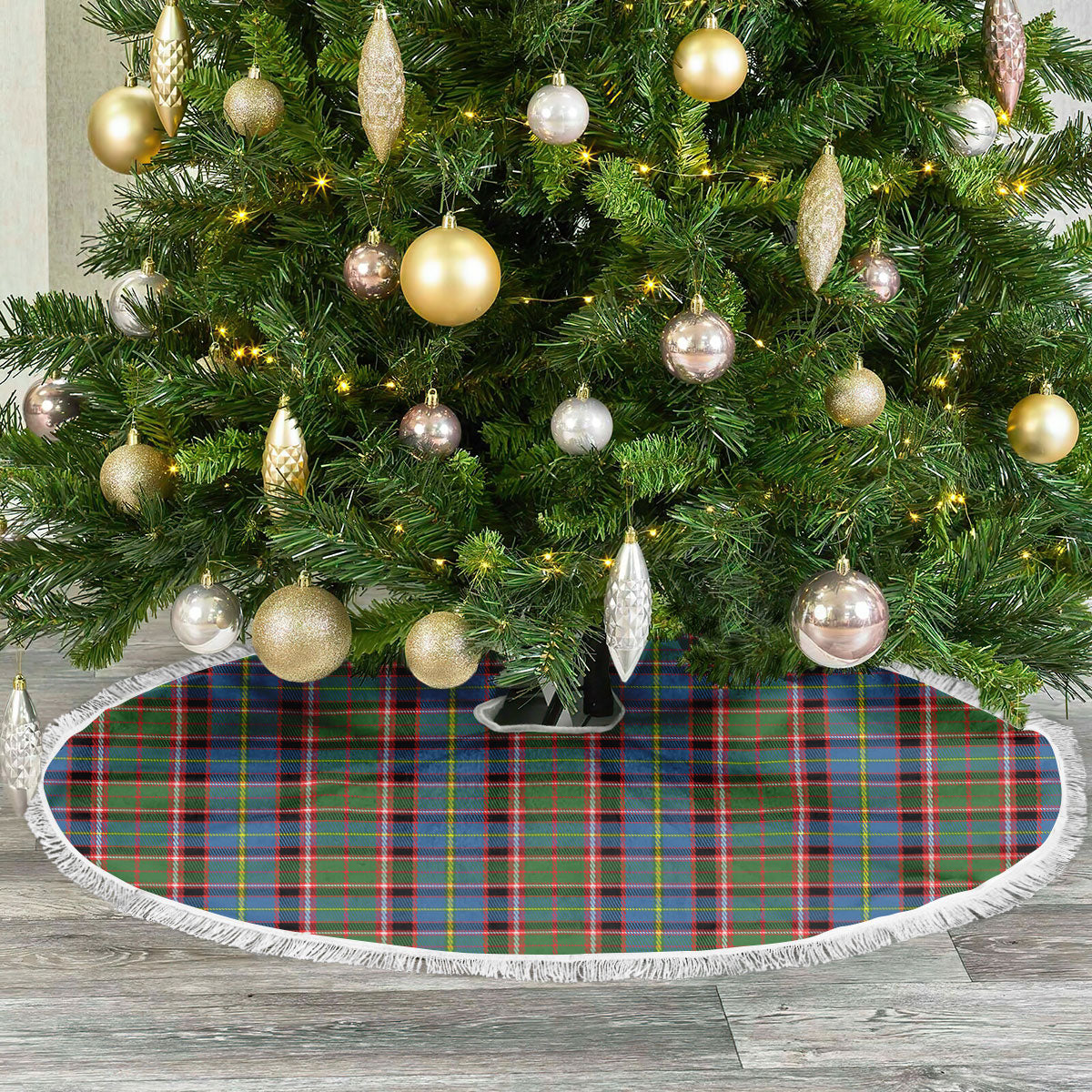 Glass Tartan Christmas Tree Skirt