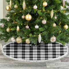 MacFarlane Black _ White Tartan Christmas Tree Skirt