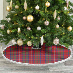 Shaw Red Modern Tartan Christmas Tree Skirt