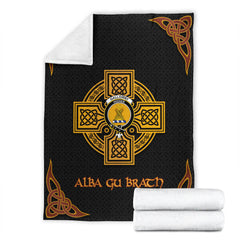 Galloway Crest Premium Blanket - Black Celtic Cross Style