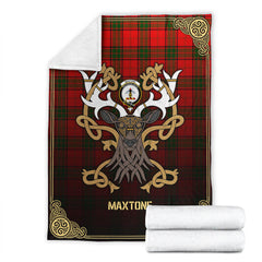Maxtone Tartan Crest Premium Blanket - Celtic Stag style