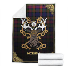 McCrindle Tartan Crest Premium Blanket - Celtic Stag style