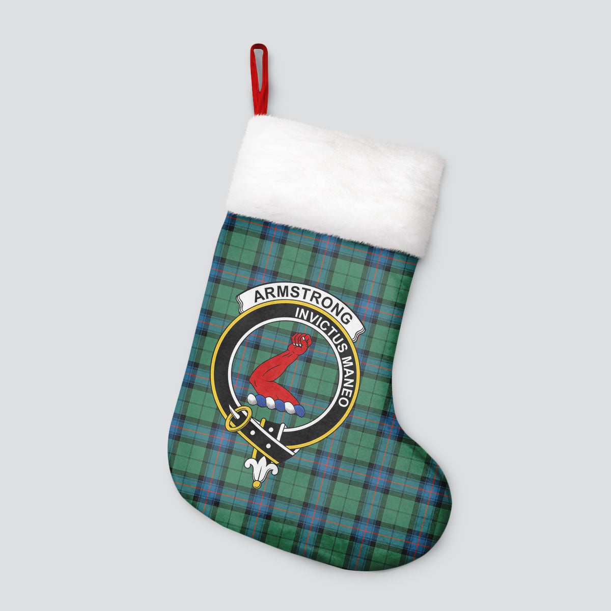 Armstrong Ancient Tartan Crest Christmas Stocking