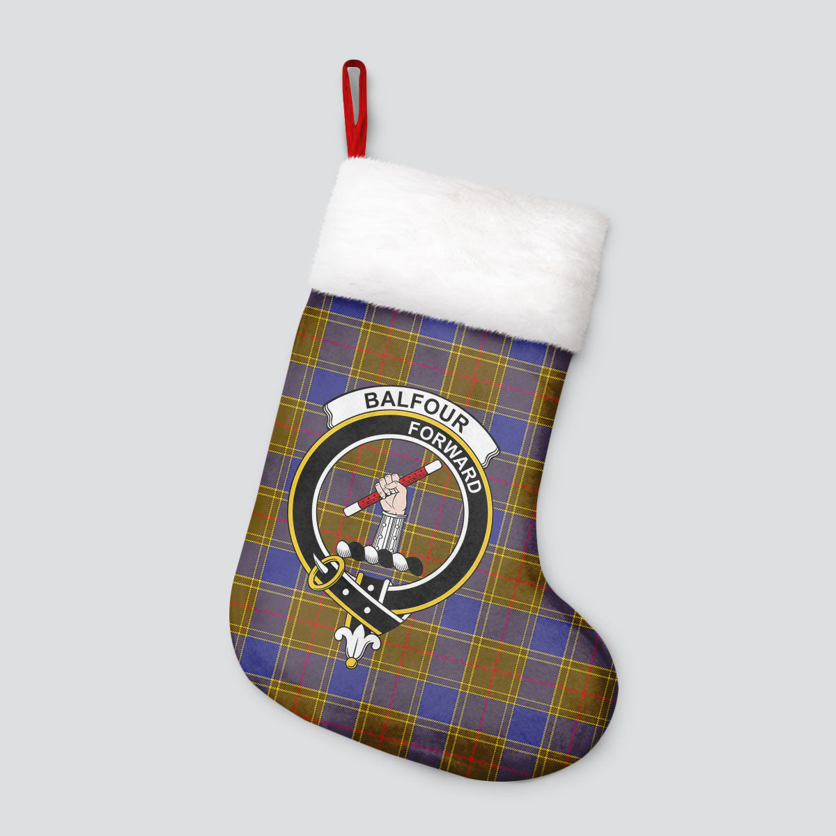 Balfour Modern Tartan Crest Christmas Stocking