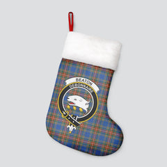 Beaton Ancient Tartan Crest Christmas Stocking