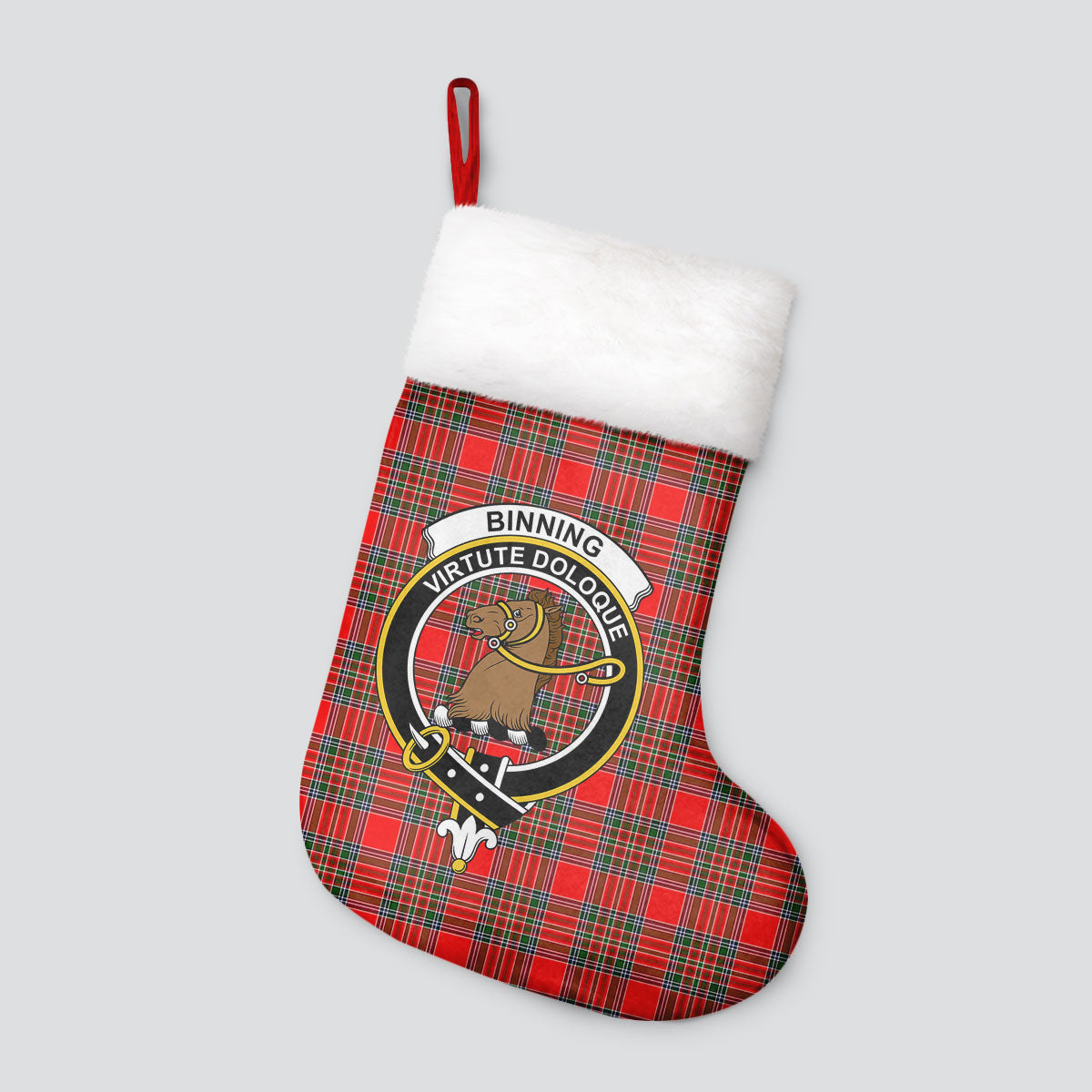 Binning (of Wallifoord) Tartan Crest Christmas Stocking