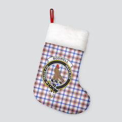 Boswell Modern Tartan Crest Christmas Stocking