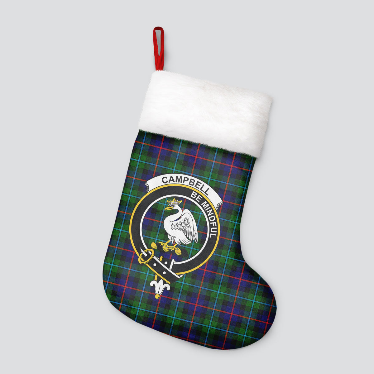 Campbell of Cawdor Modern Tartan Crest Christmas Stocking