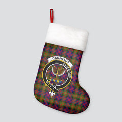 Carnegie Modern Tartan Crest Christmas Stocking