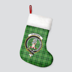 Clephan (or Clephane) Tartan Crest Christmas Stocking