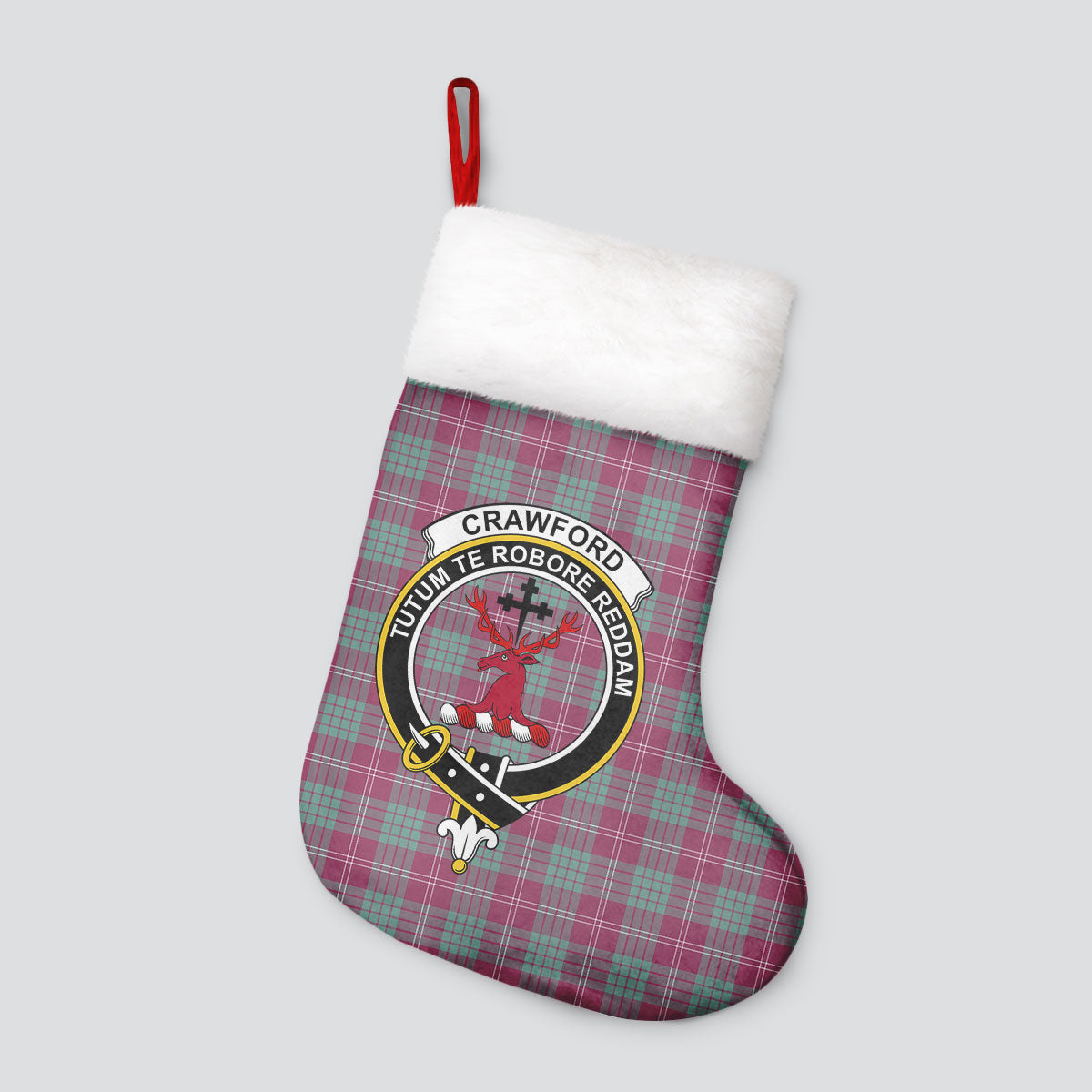 Crawford Ancient Tartan Crest Christmas Stocking