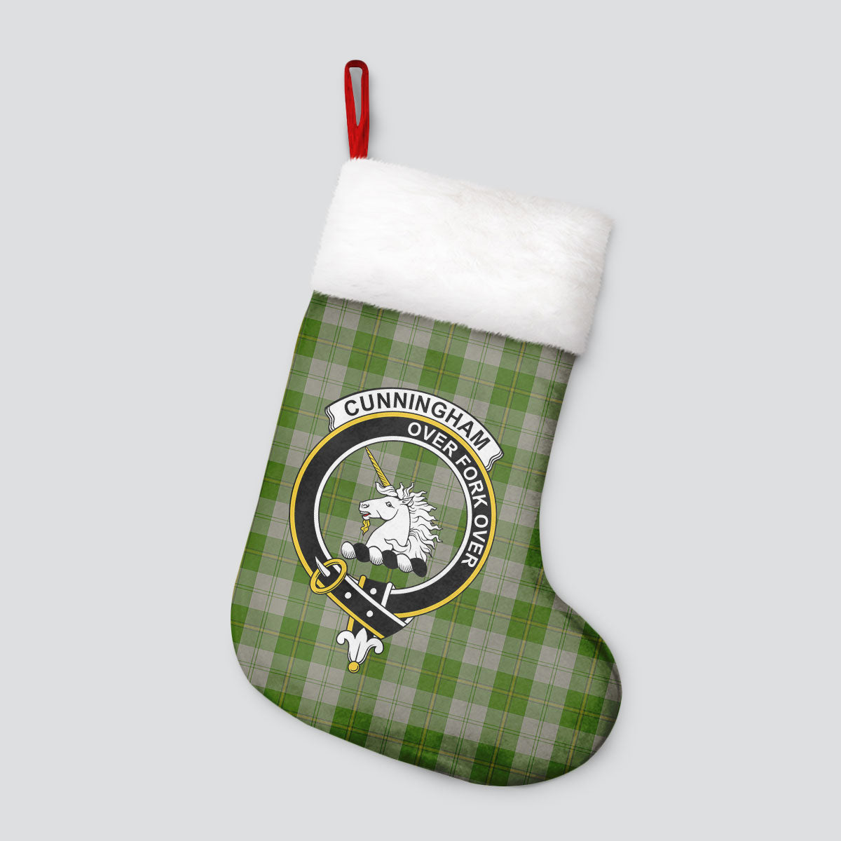 Cunningham Dress Green Dancers Tartan Crest Christmas Stocking