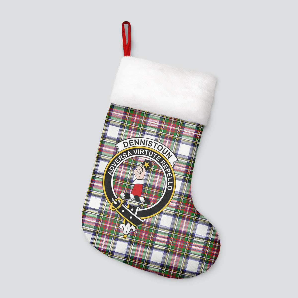 Dennistoun Tartan Crest Christmas Stocking