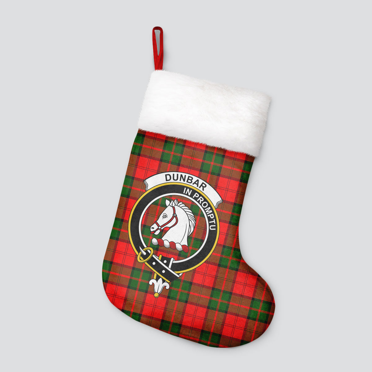 Dunbar Modern Tartan Crest Christmas Stocking