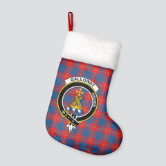 Galloway Red Tartan Crest Christmas Stocking